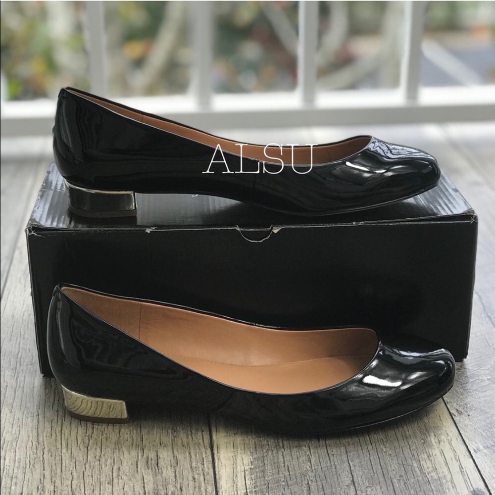 J.CREW Patent Balet Mirror Heel Flats Black W AUTH - Picture 5 of 8